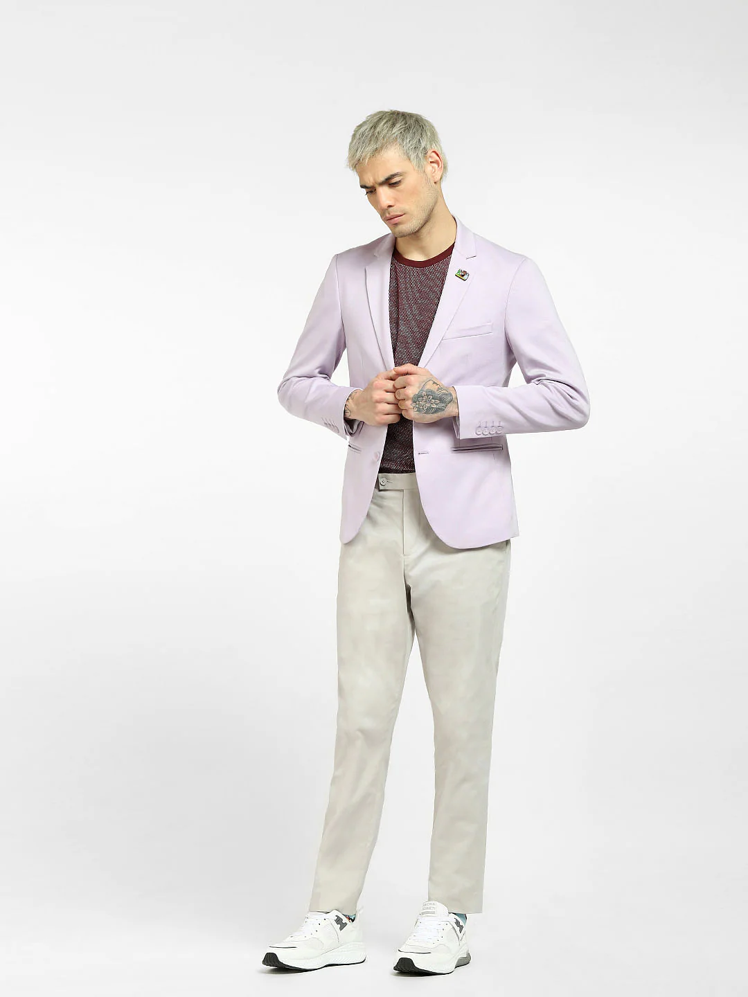 Lilac Knit Blazer - Image 6
