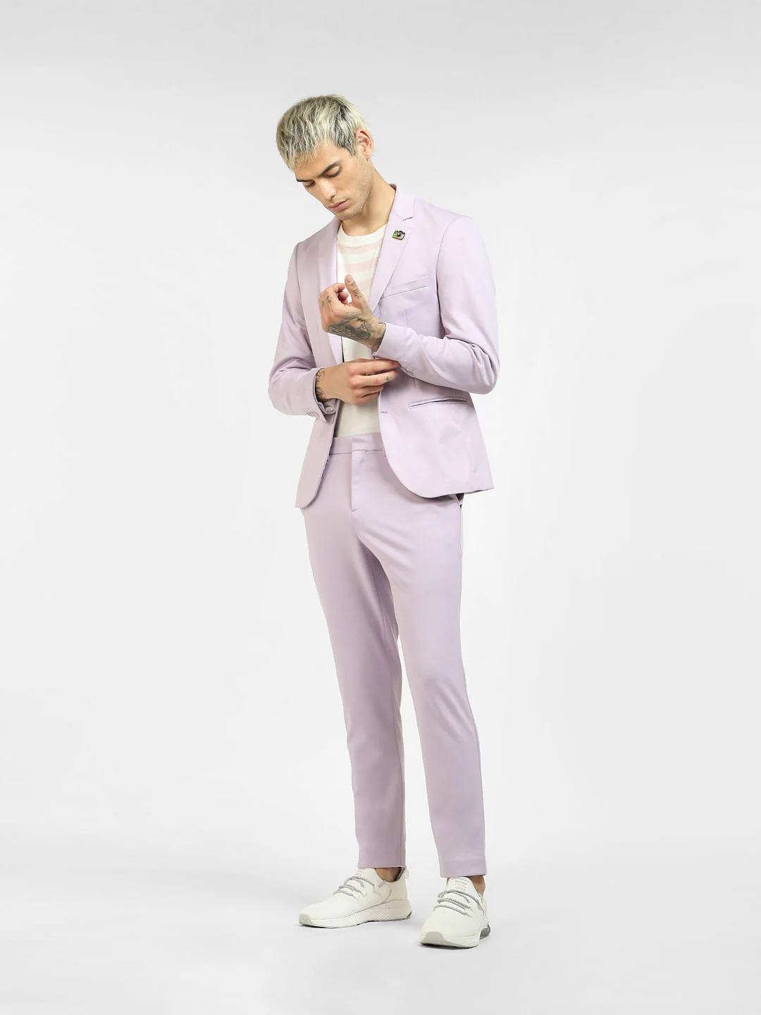 Lilac Mid Rise Knit Trousers