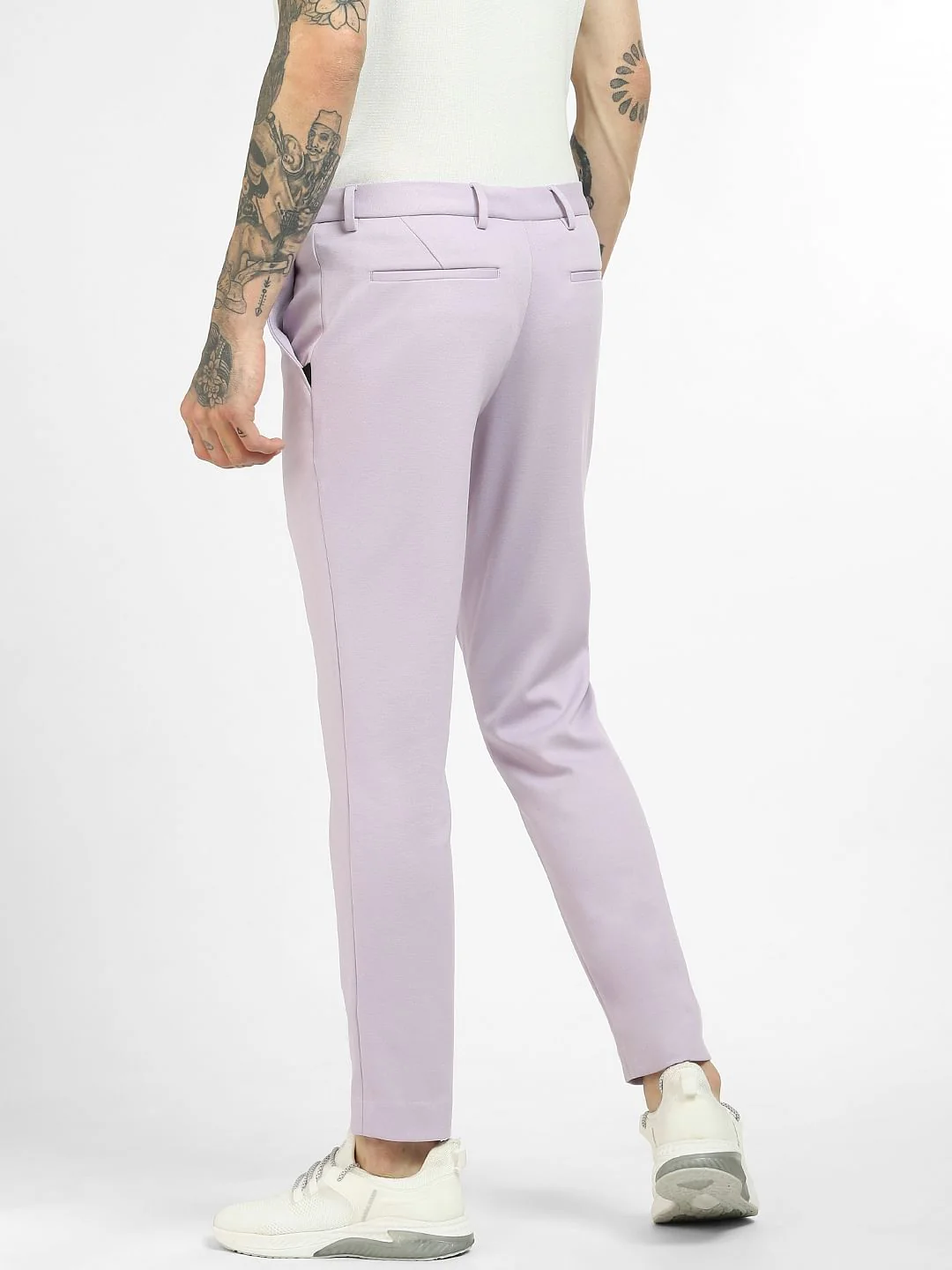 Lilac Mid Rise Knit Trousers - Image 4