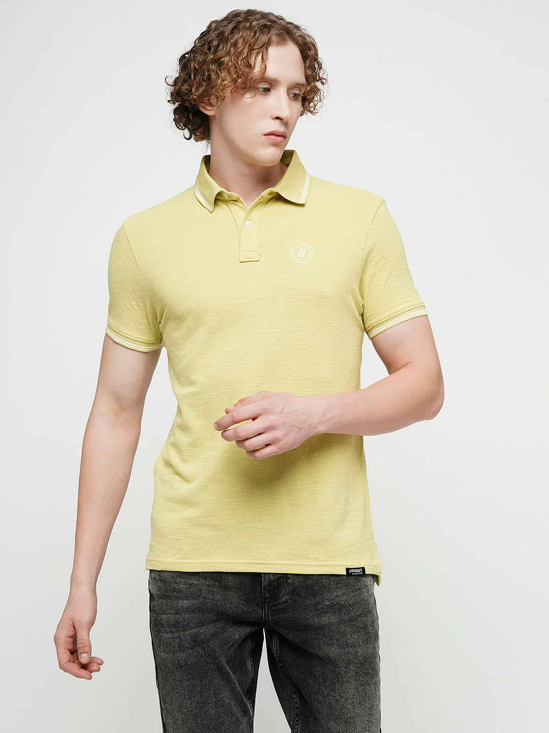 PRODUKT by JACK&JONES Lime Yellow Cotton Polo - Image 2