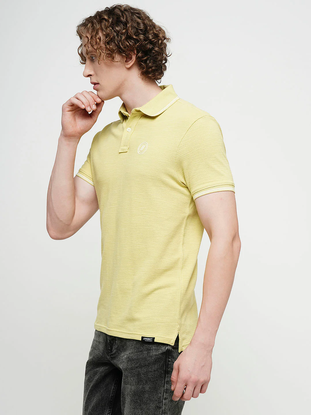 PRODUKT by JACK&JONES Lime Yellow Cotton Polo - Image 3