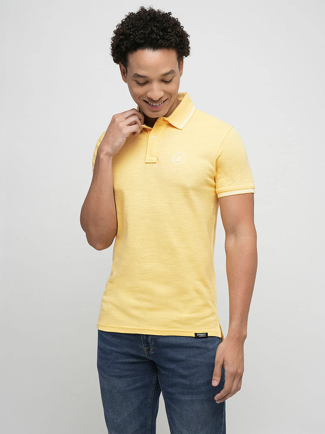PRODUKT by JACK&JONES Light Yellow Cotton Polo - Image 2