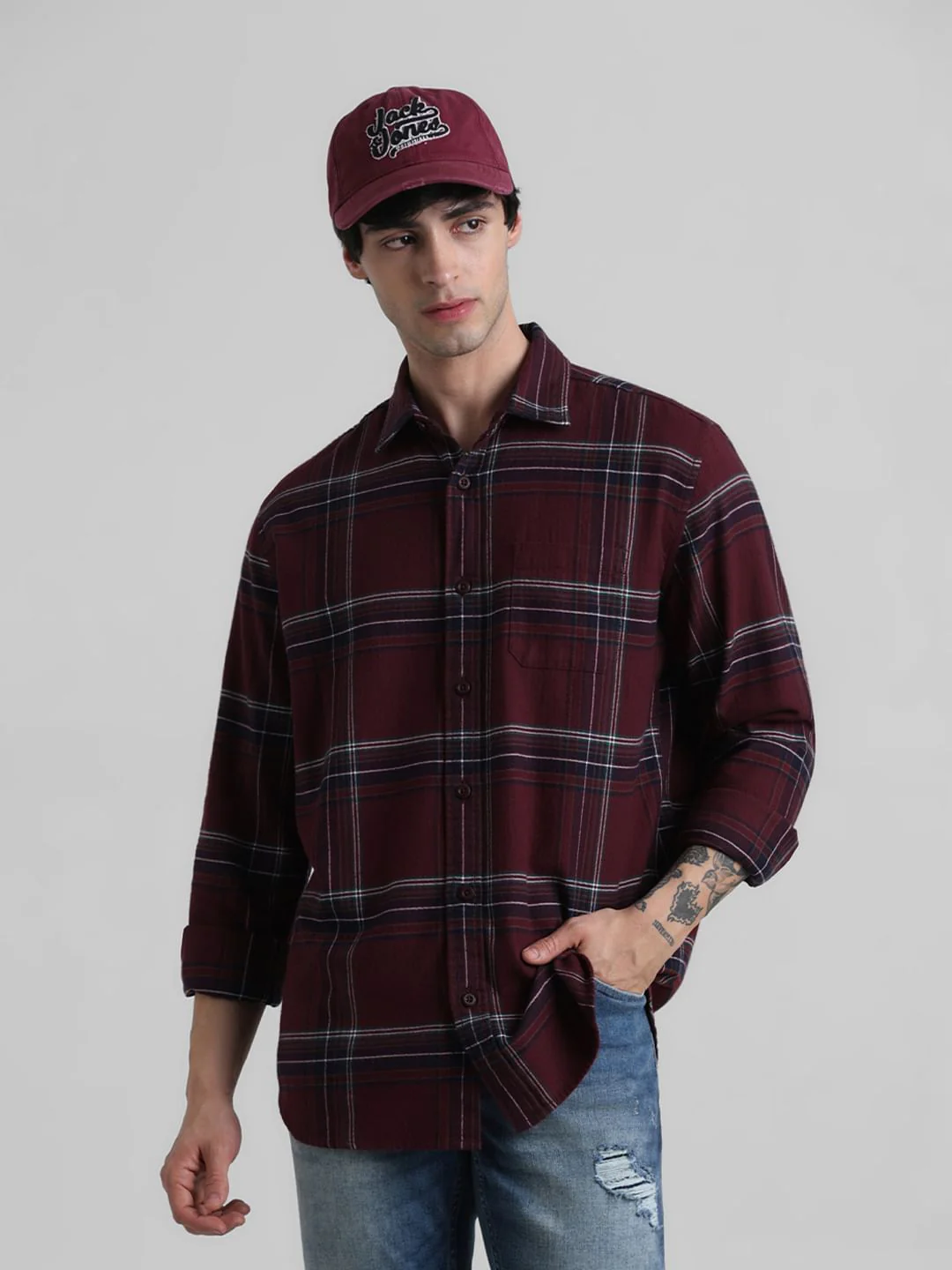 Red Check Cotton Shirt