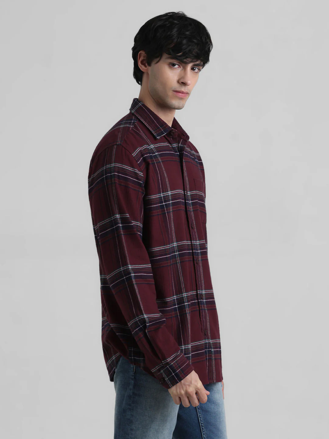 Red Check Cotton Shirt - Image 3