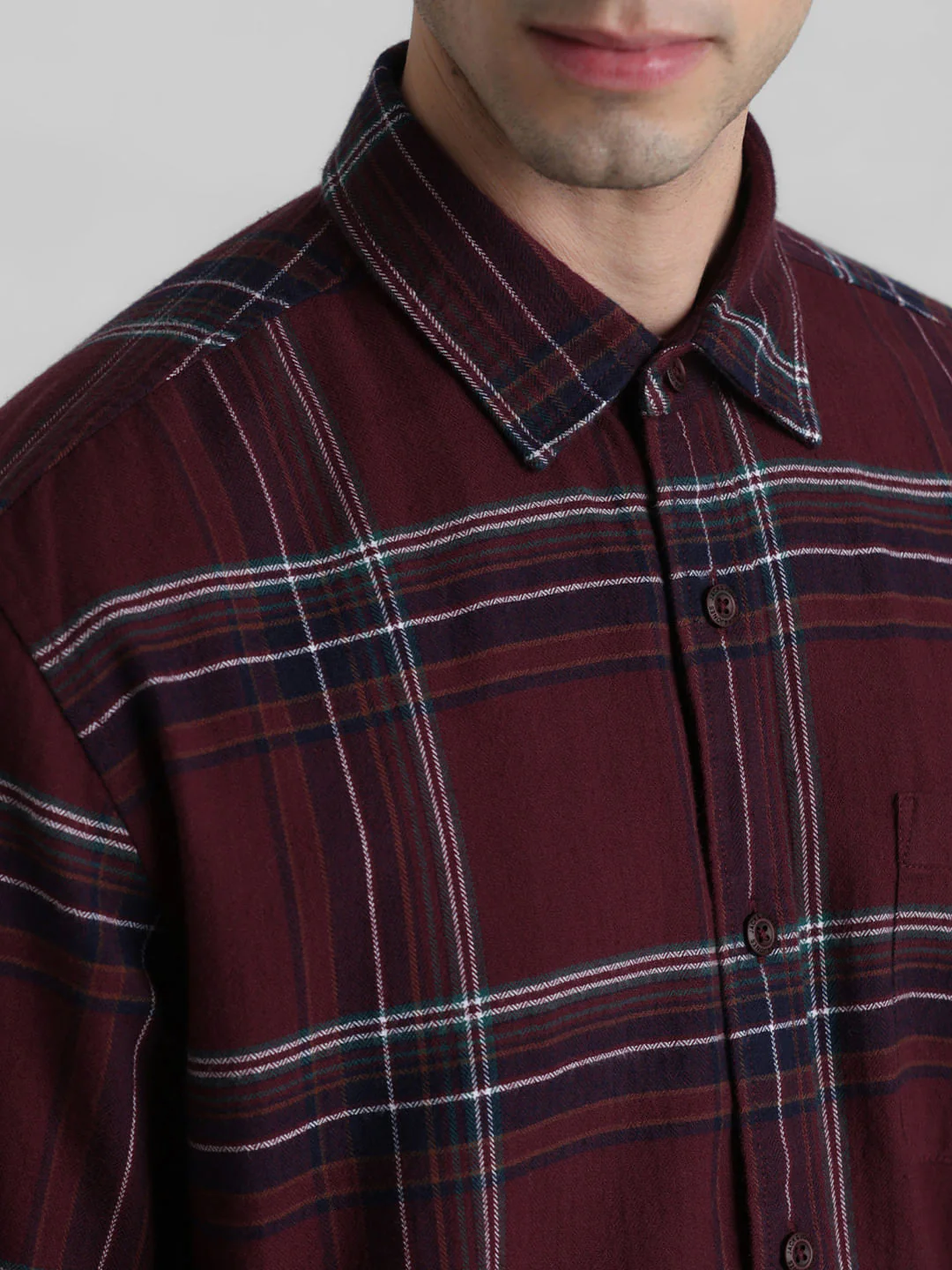 Red Check Cotton Shirt - Image 5