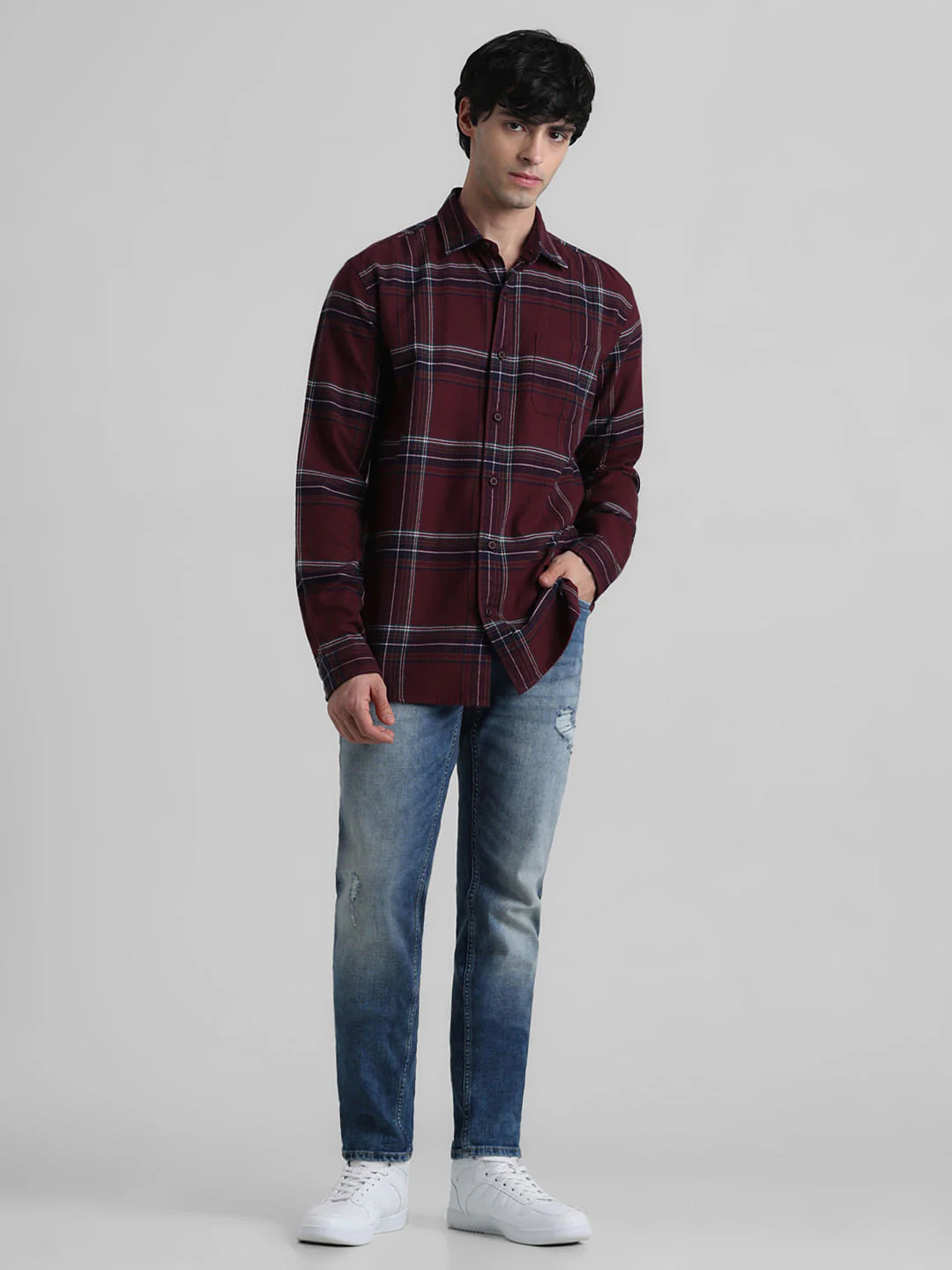 Red Check Cotton Shirt - Image 6
