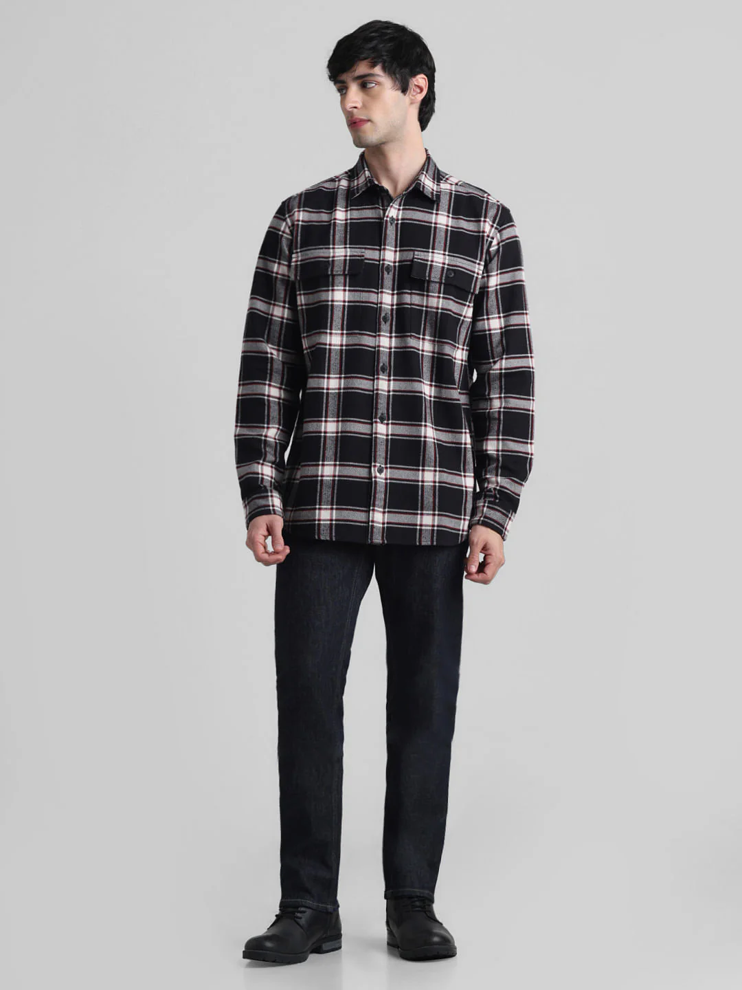 Black Check Print Full Sleeves Shirt - Image 6