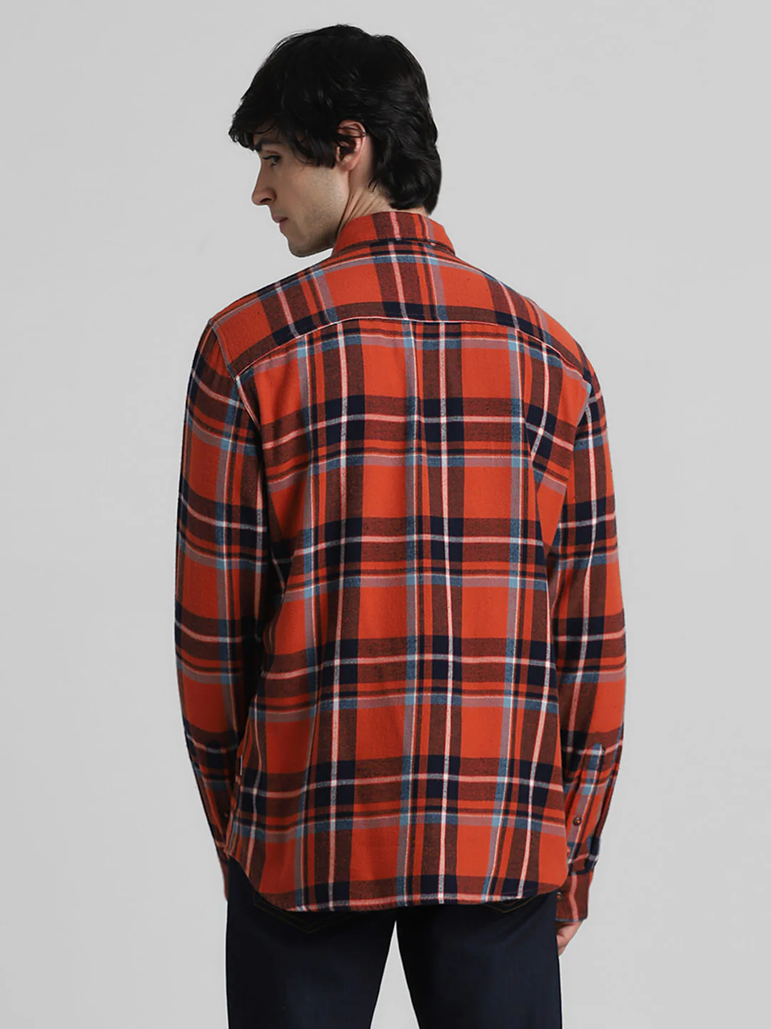 Brown Check Print Full Sleeves Shirt - Image 4