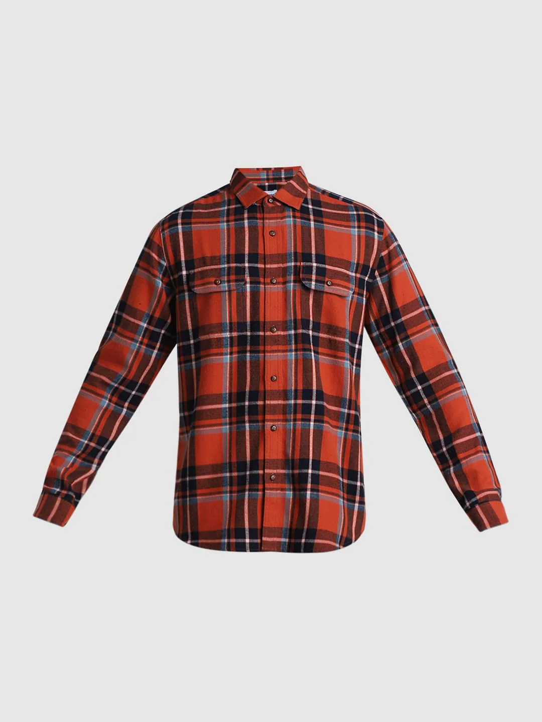 Brown Check Print Full Sleeves Shirt - Image 7