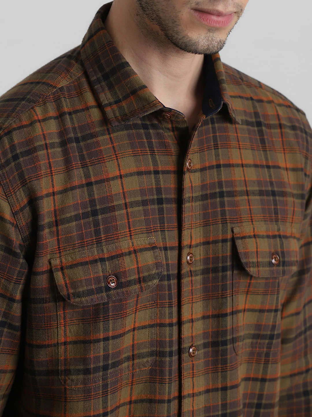Green Check Print Full Sleeves Shirt - Image 5