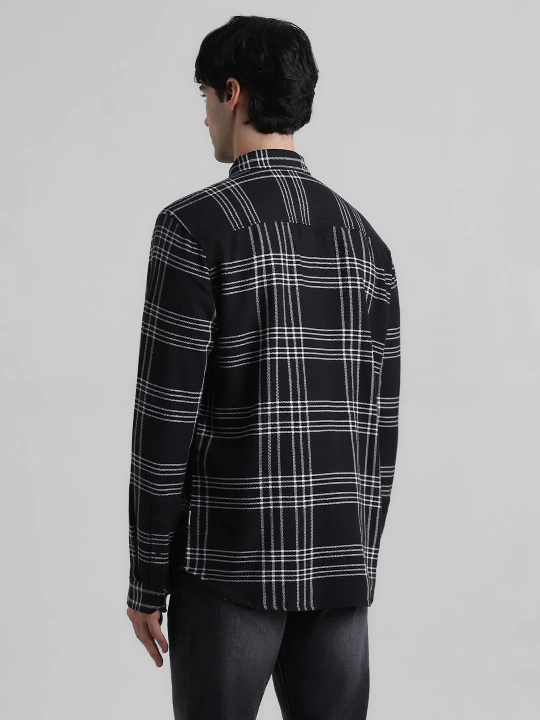 Black Check Print Full Sleeves Shirt - Image 4