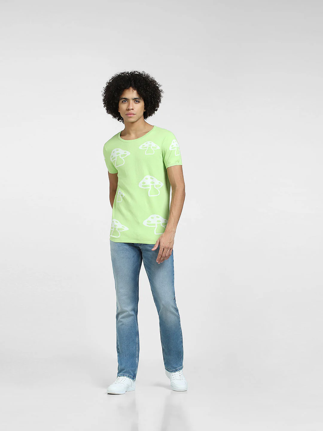 Light Green Printed Knit T-shirt - Image 6