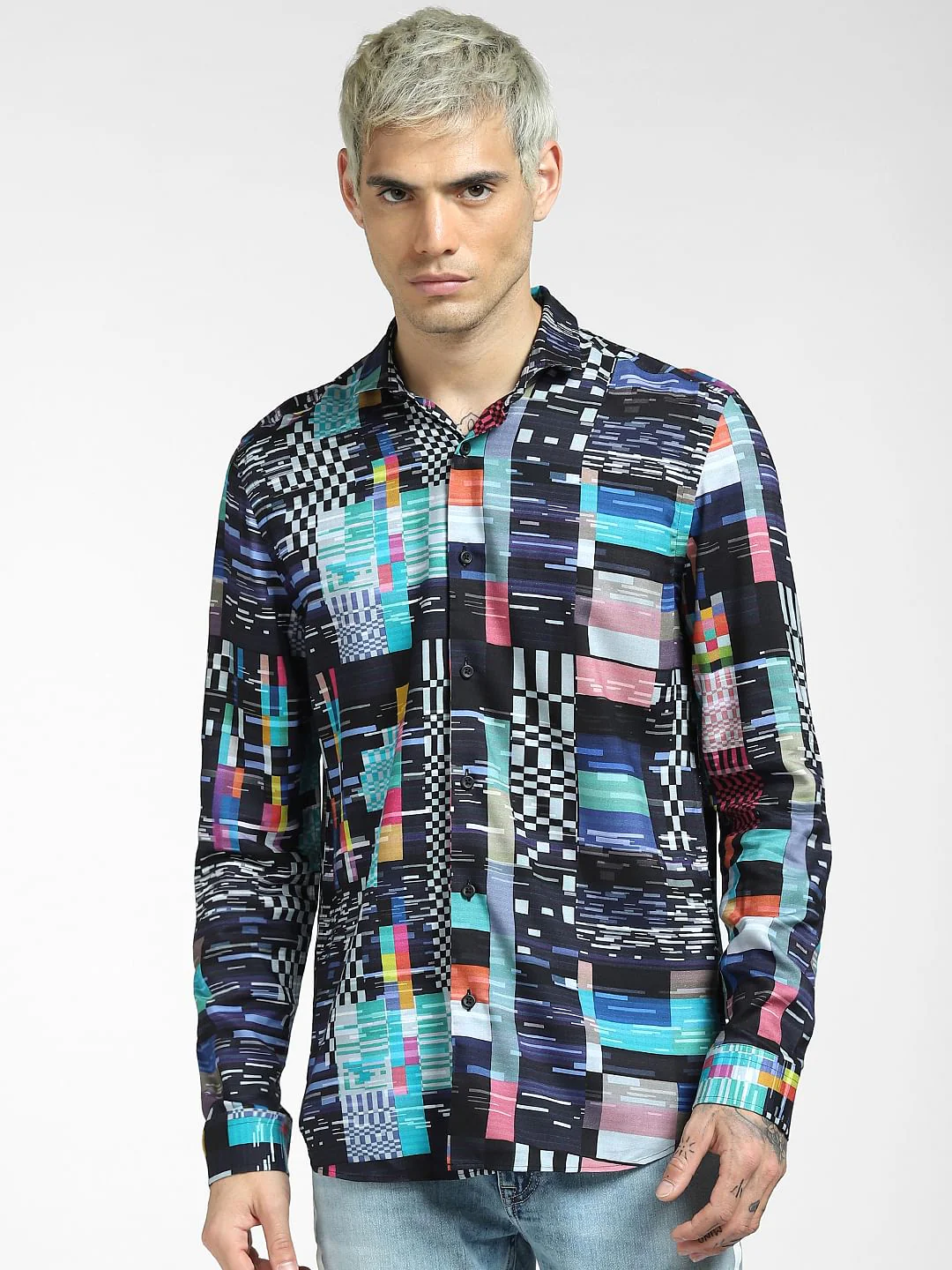 Black Abstract Print Shirt - Image 2