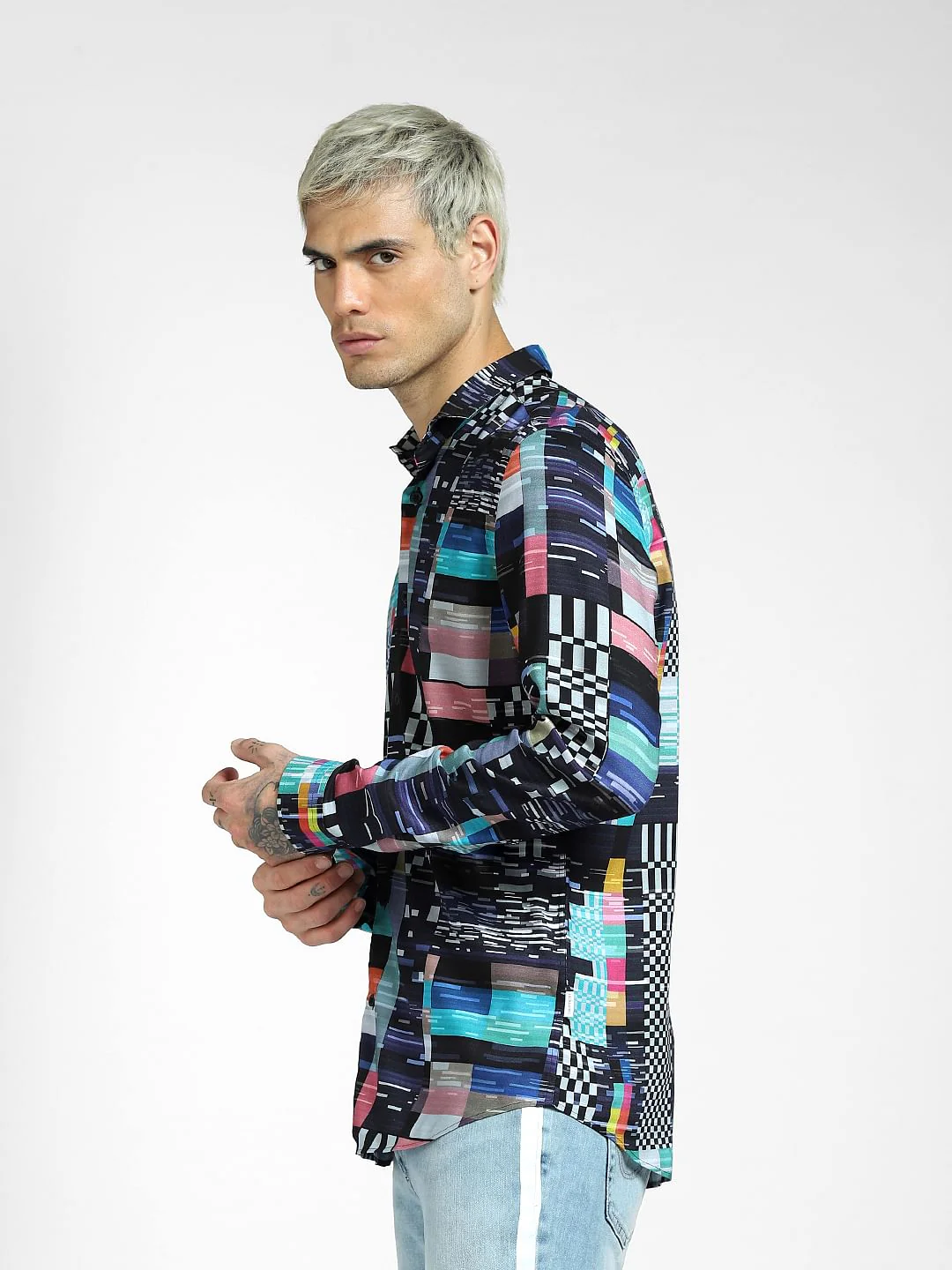 Black Abstract Print Shirt - Image 3