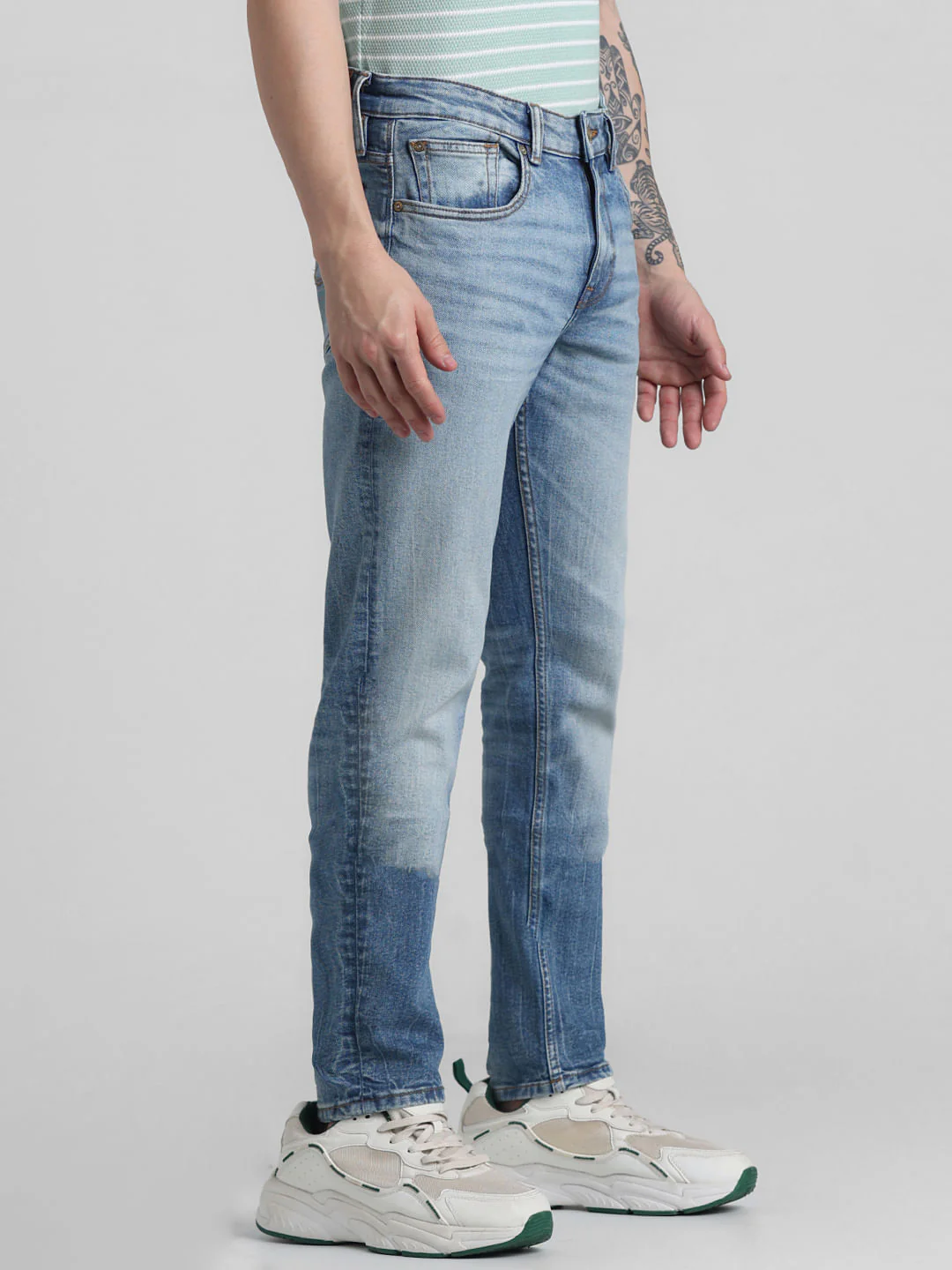 Blue Low Rise Washed Glenn Slim Fit Jeans - Image 2