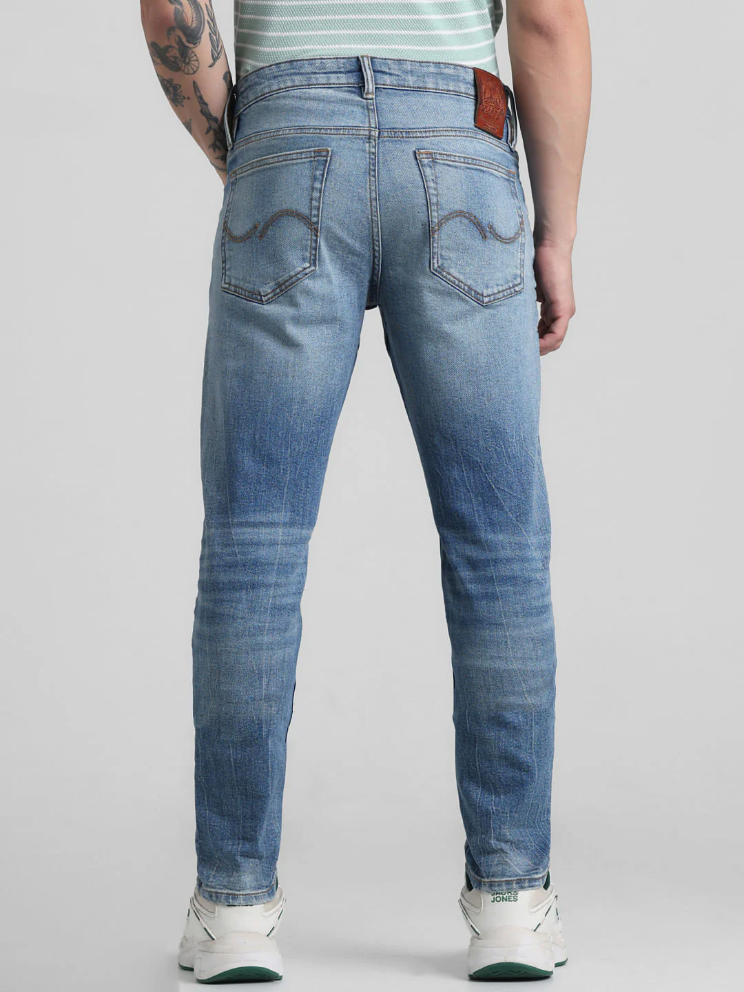 Blue Low Rise Washed Glenn Slim Fit Jeans - Image 3