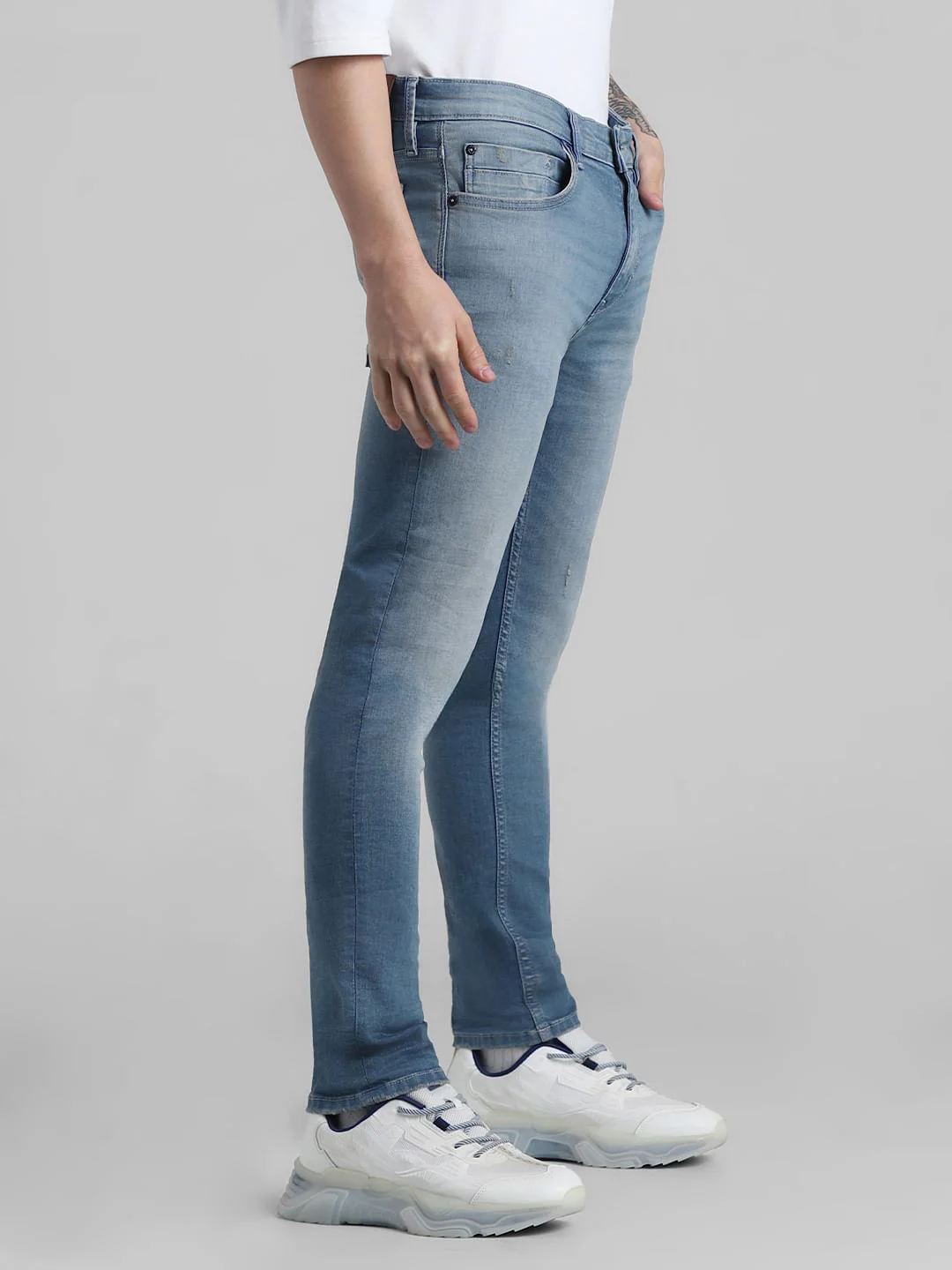 Blue Low Rise Washed Ben Skinny Jeans - Image 2