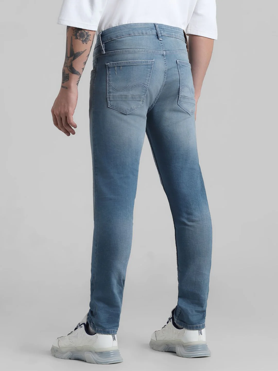 Blue Low Rise Washed Ben Skinny Jeans - Image 3