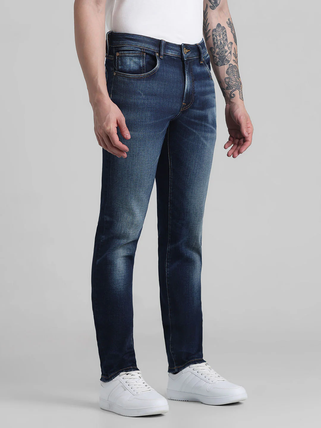 Dark Blue Low Rise Glenn Slim Fit Jeans - Image 2