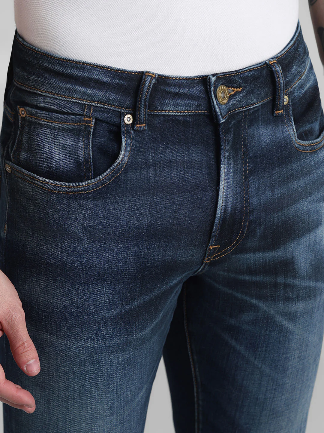 Dark Blue Low Rise Glenn Slim Fit Jeans - Image 4