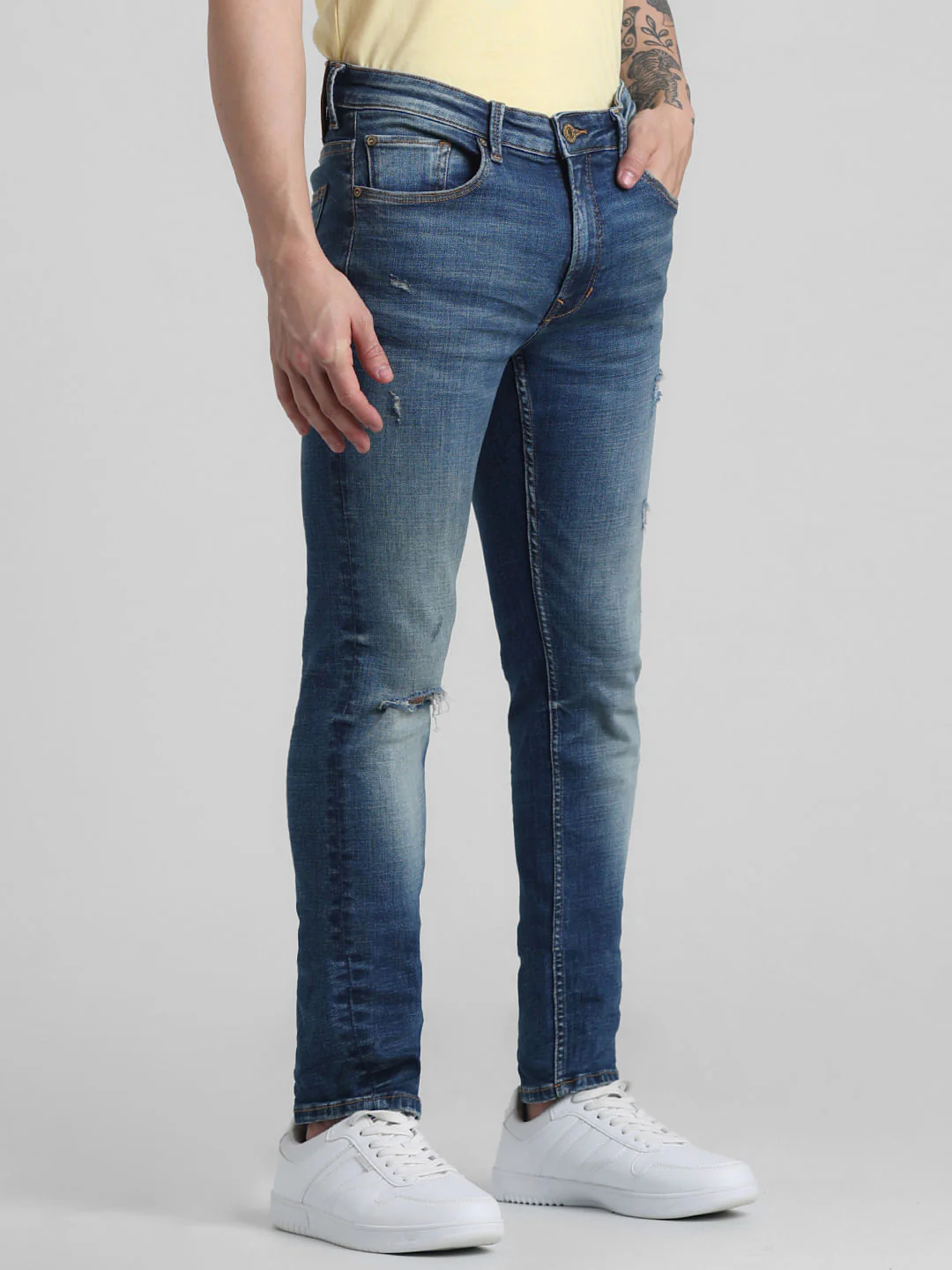 Dark Blue Low Rise Ben Skinny Jeans - Image 2
