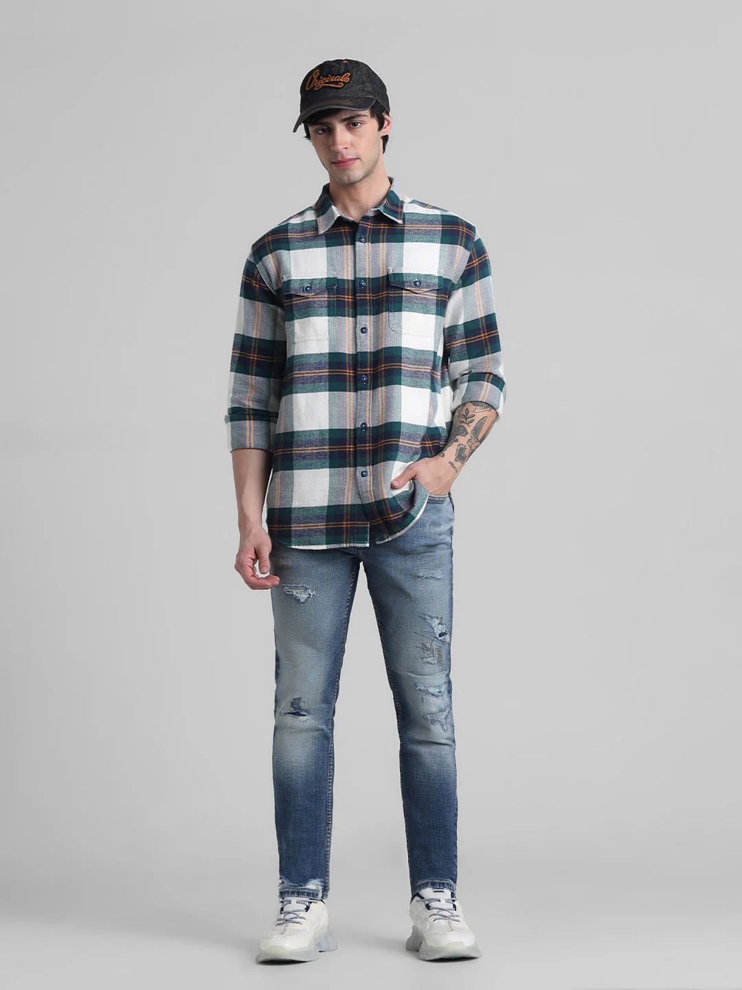 Dark Blue Low Rise Distressed Ben Skinny Jeans - Image 5