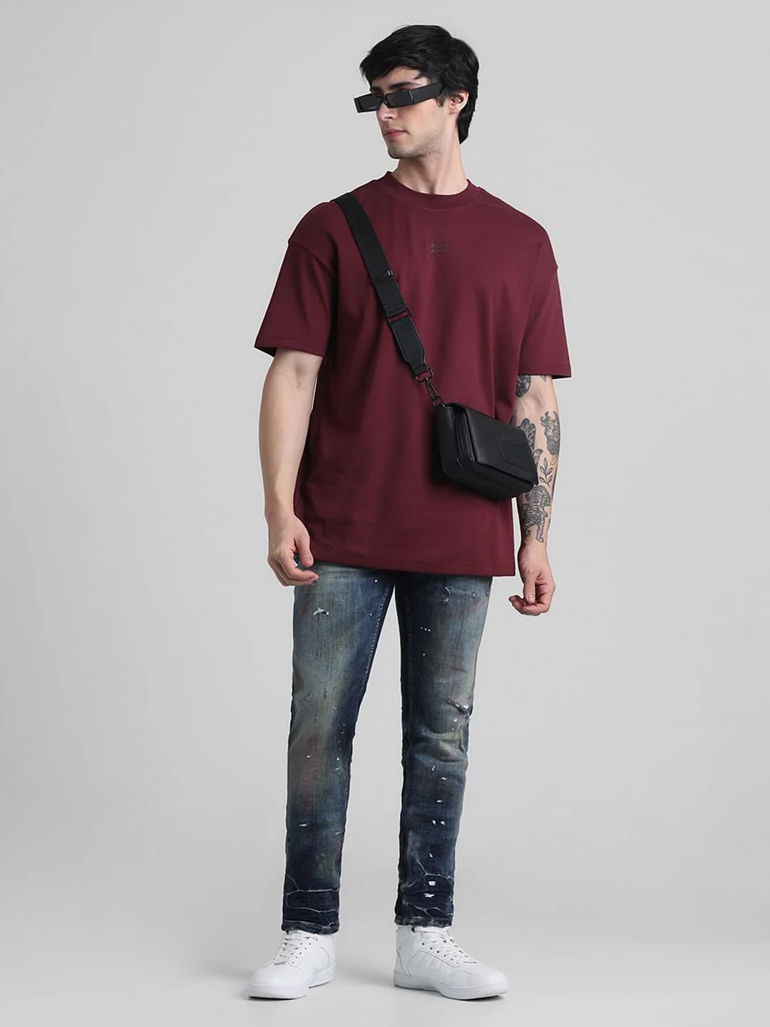 Dark Blue Low Rise Distressed Glenn Slim Fit Jeans - Image 7