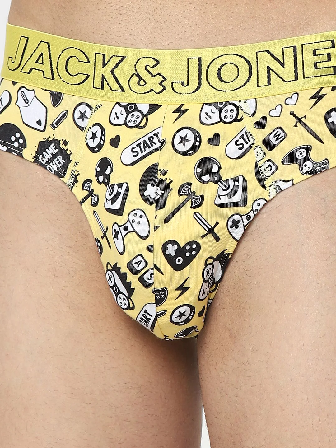 Yellow Graphic Print Briefs - Image 4