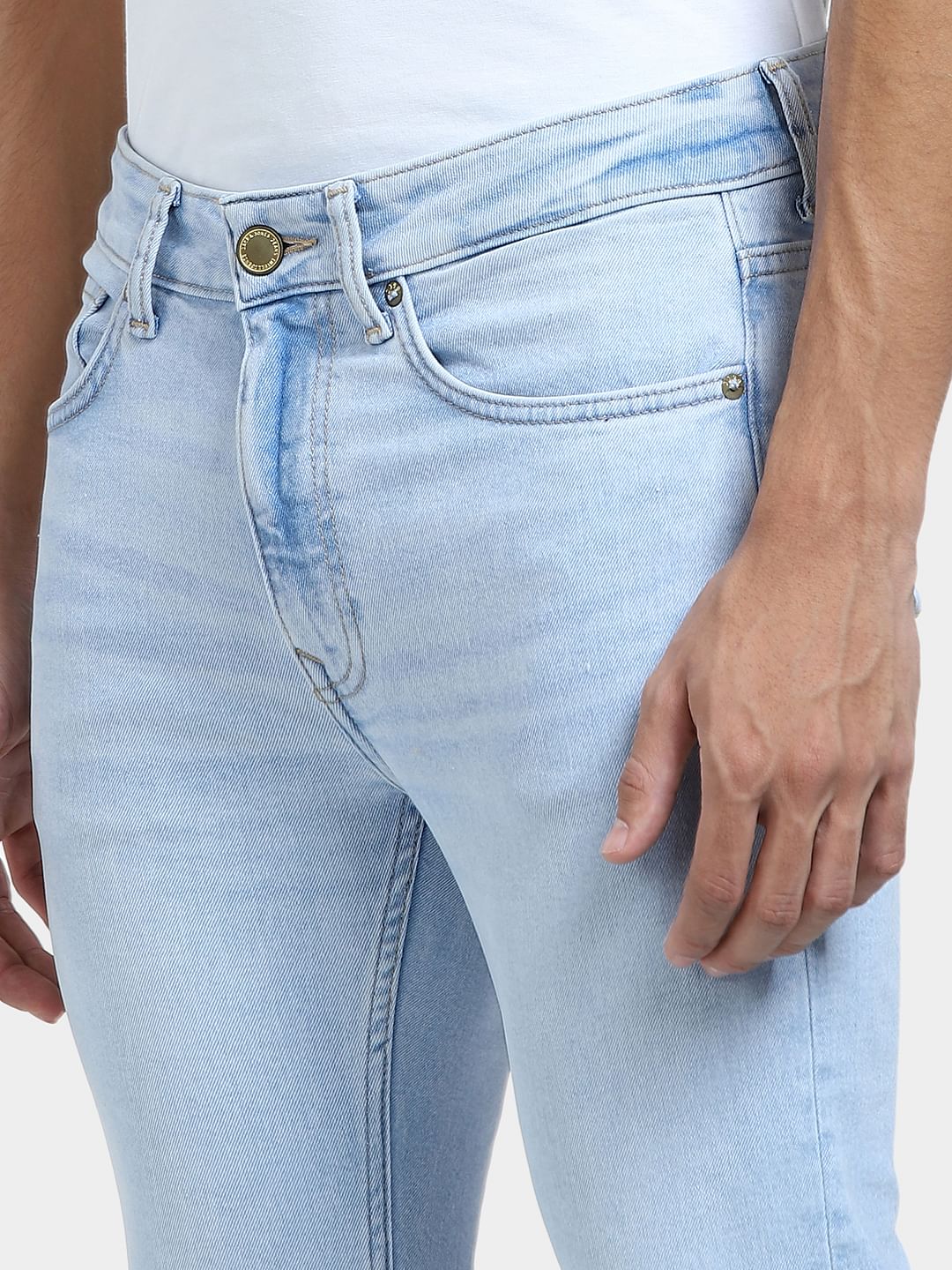 Light Blue Low Rise Liam Skinny Jeans - Image 5