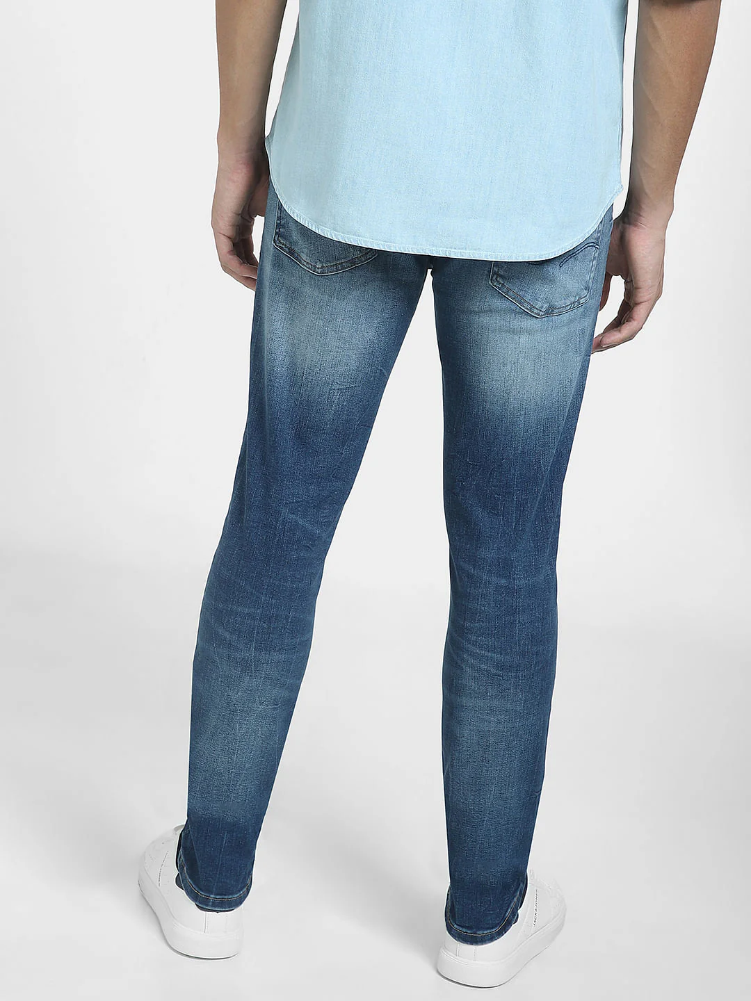 Blue Low Rise Distressed Liam Skinny Jeans - Image 4
