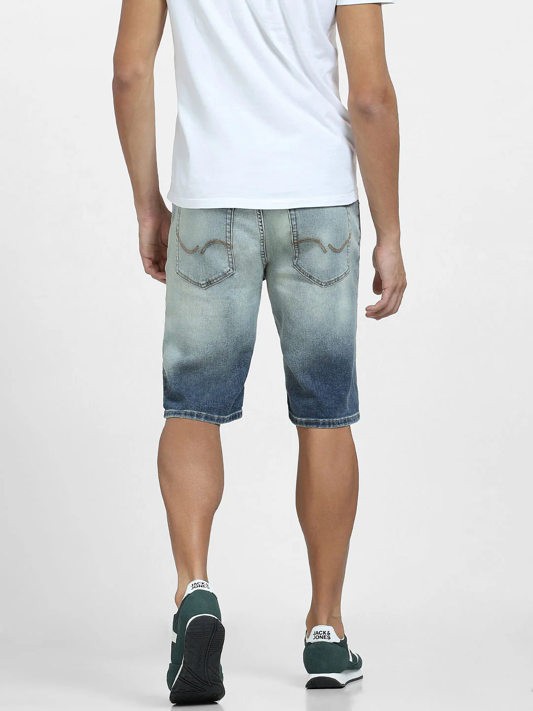 B Blue Mid Rise Denim Shorts - Image 4