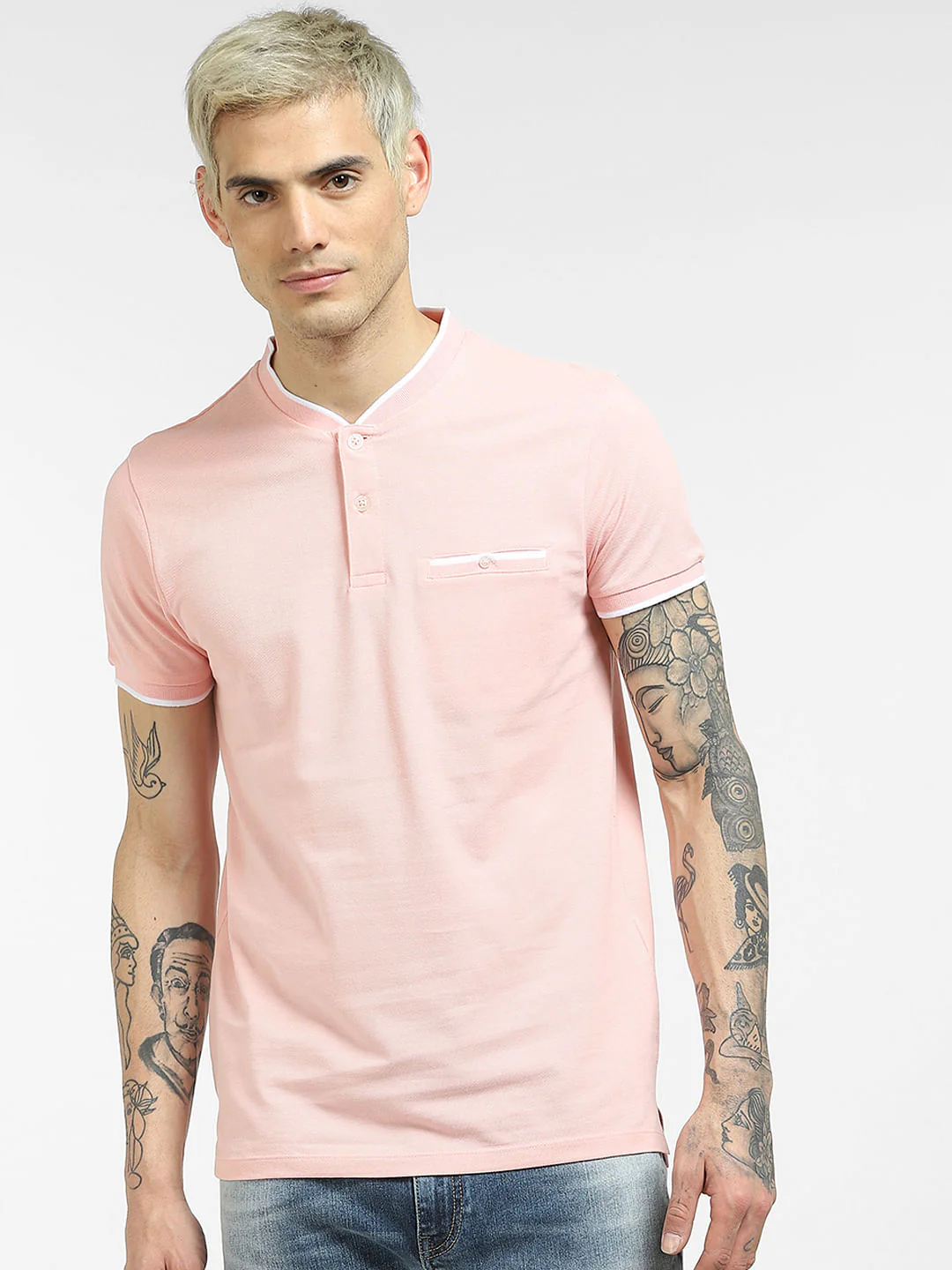 Pink Henley T-shirt - Image 2