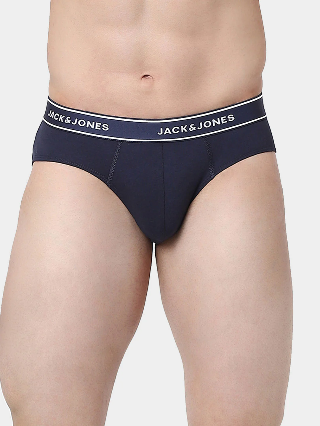 Grey & Navy Blue Logo Print Briefs - Pack of 2 - Image 2