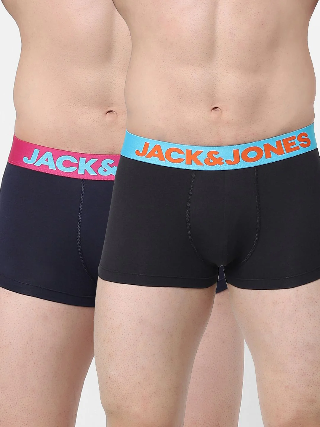 Pack of 2 Black & Navy Blue Logo Print Trunks