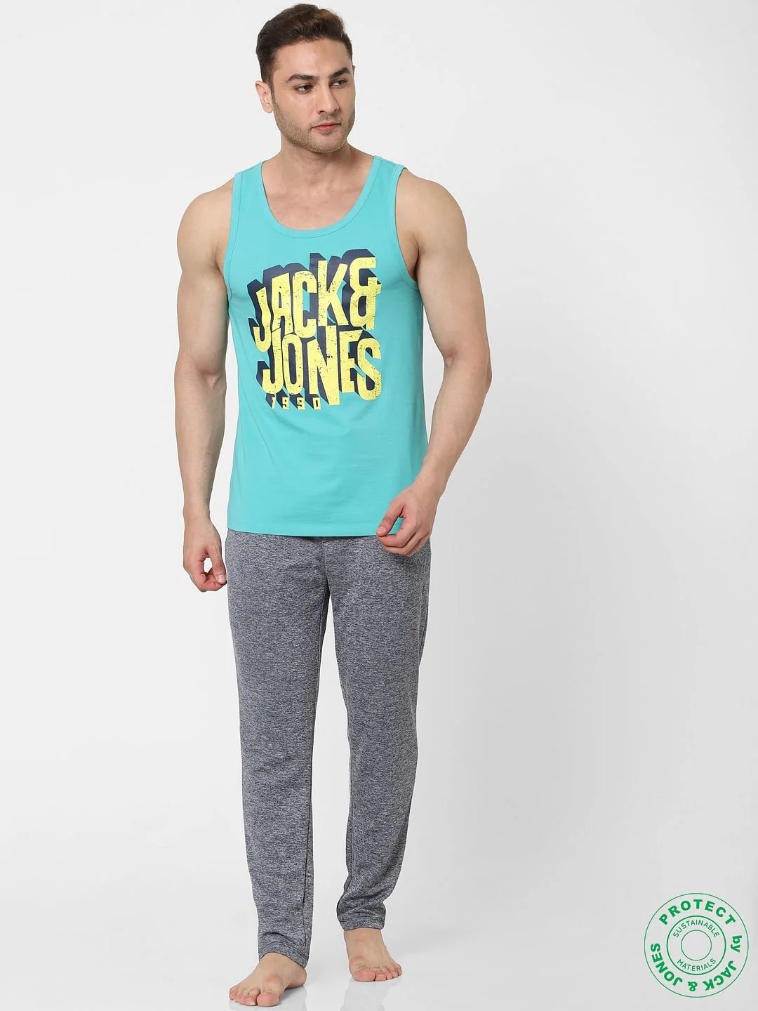 Blue Logo Print Vest