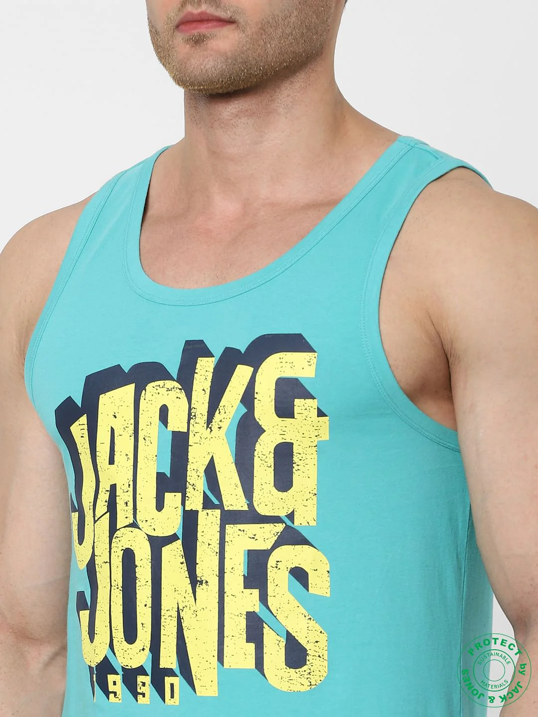 Blue Logo Print Vest - Image 5