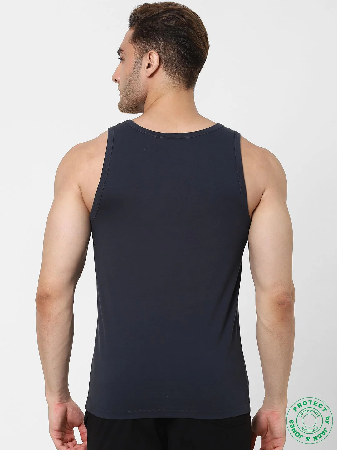 Dark Blue Logo Print Vest - Image 4
