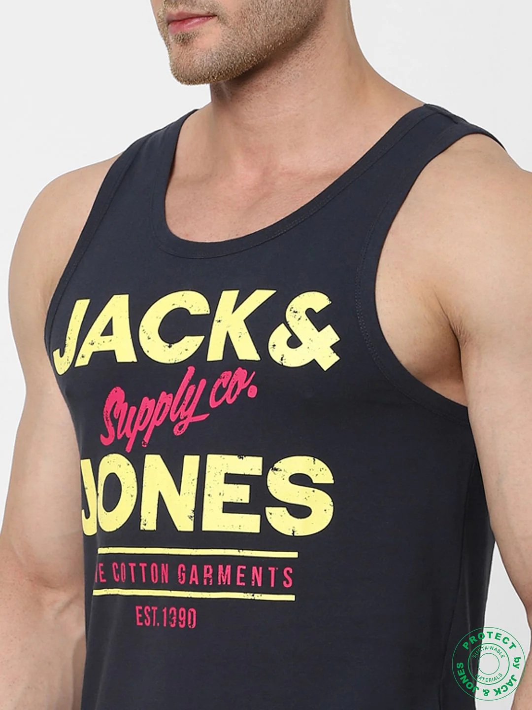 Dark Blue Logo Print Vest - Image 5
