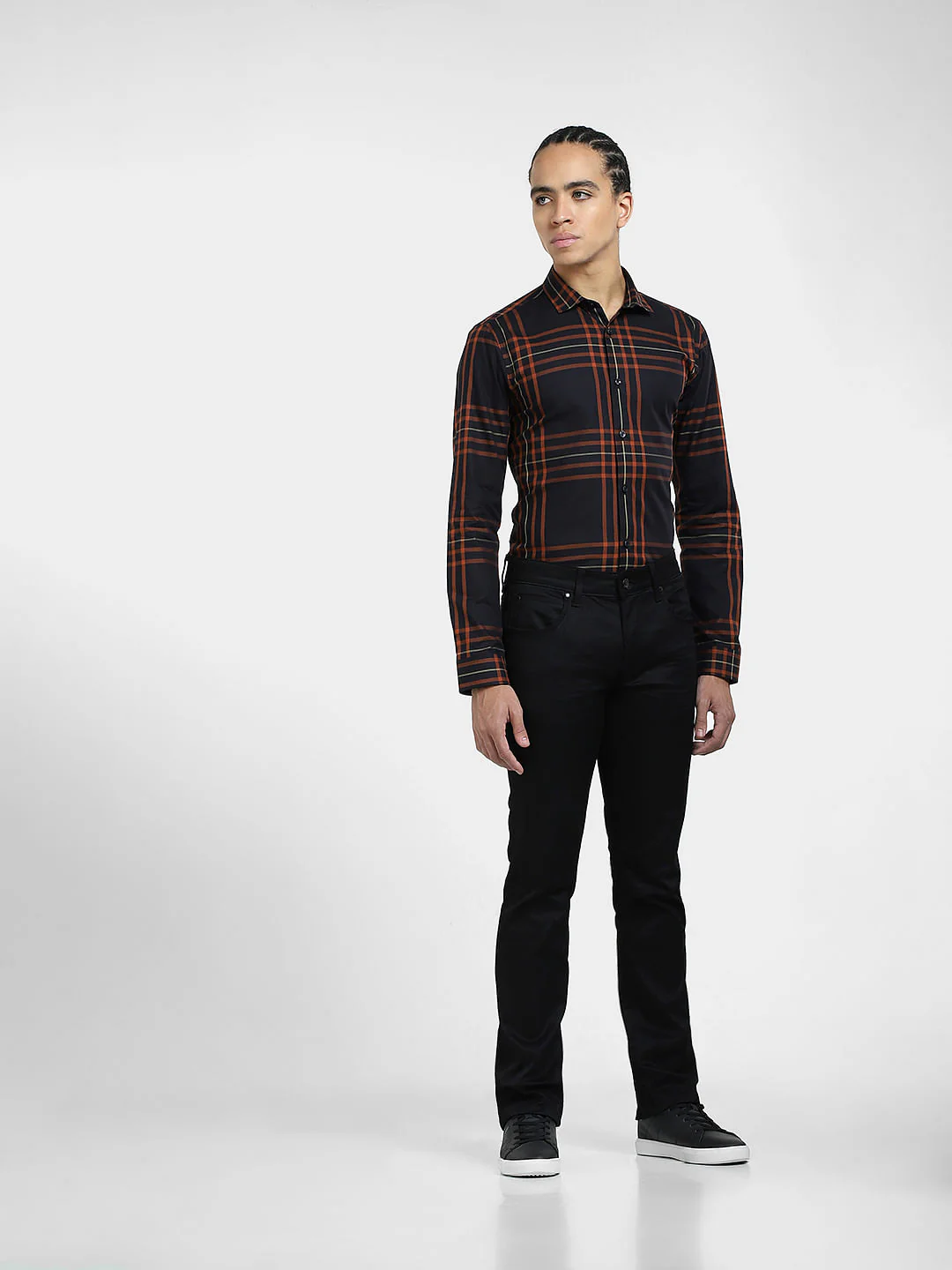 Black & Orange Check Full Sleeves Shirt - Image 6