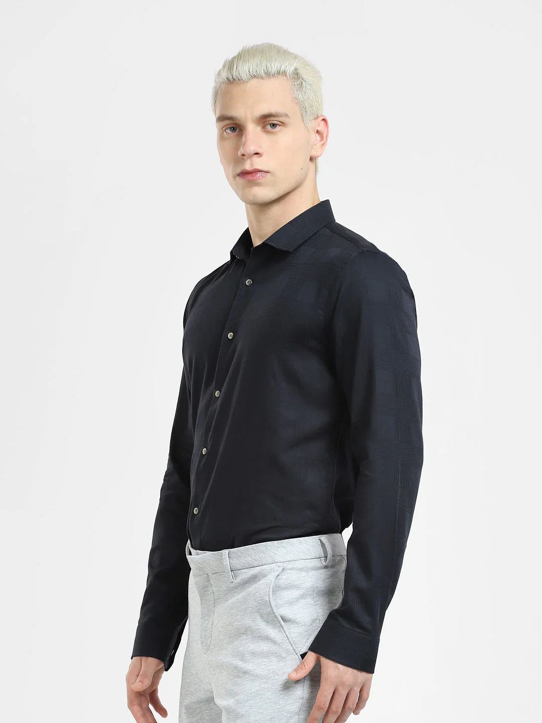 Black Printed Full Sleeves Shirt - Image 3