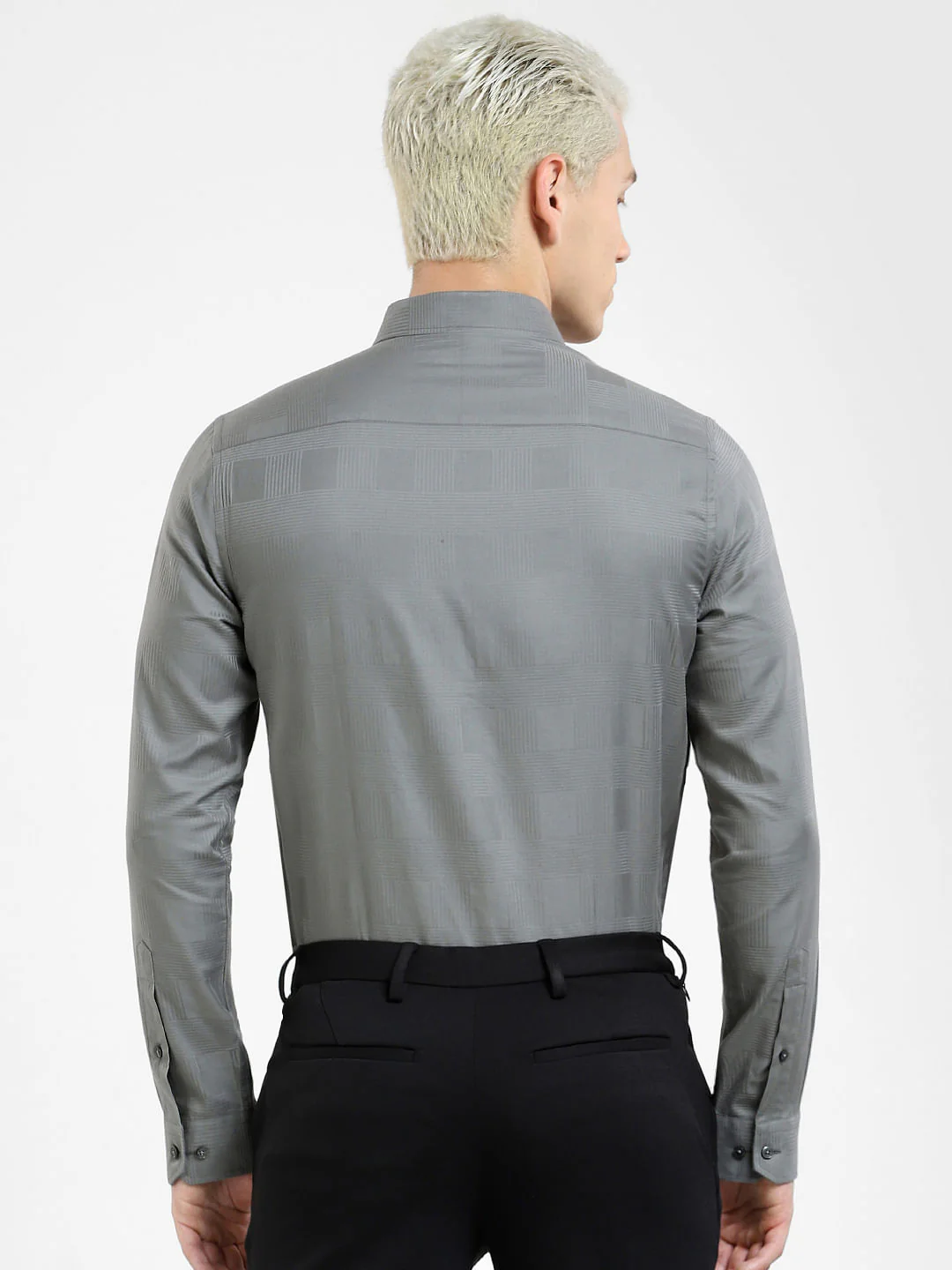 Grey Printed Full Sleeves Shirt - Image 4