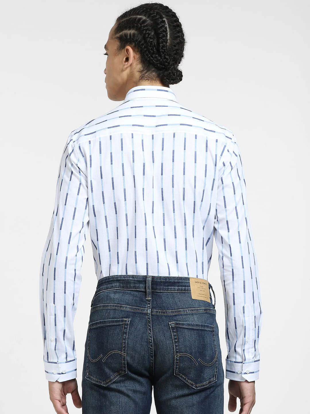 White Striped Full Sleeves Shirt - Image 4
