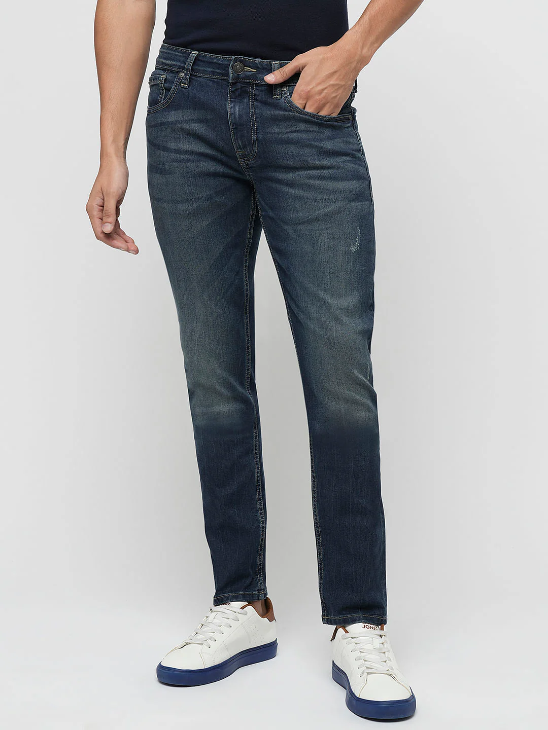 PRODUKT by JACK&JONES Dark Blue Mid Rise Slim Jeans - Image 2