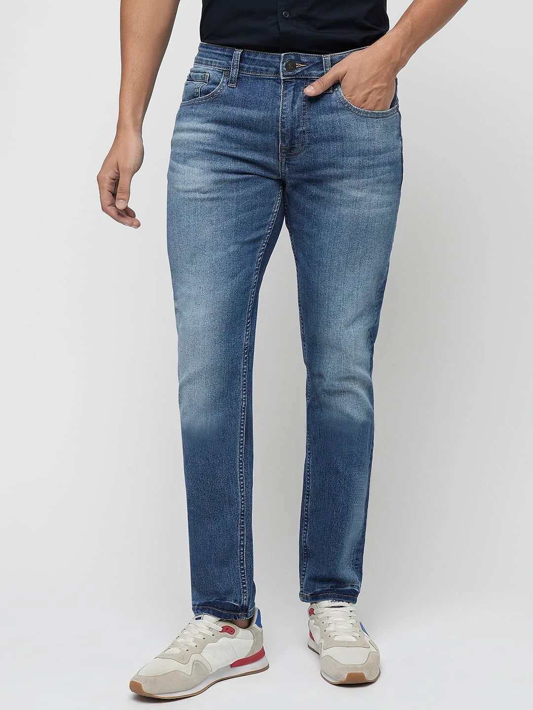 PRODUKT by JACK&JONES Blue Mid Rise Slim Jeans - Image 2