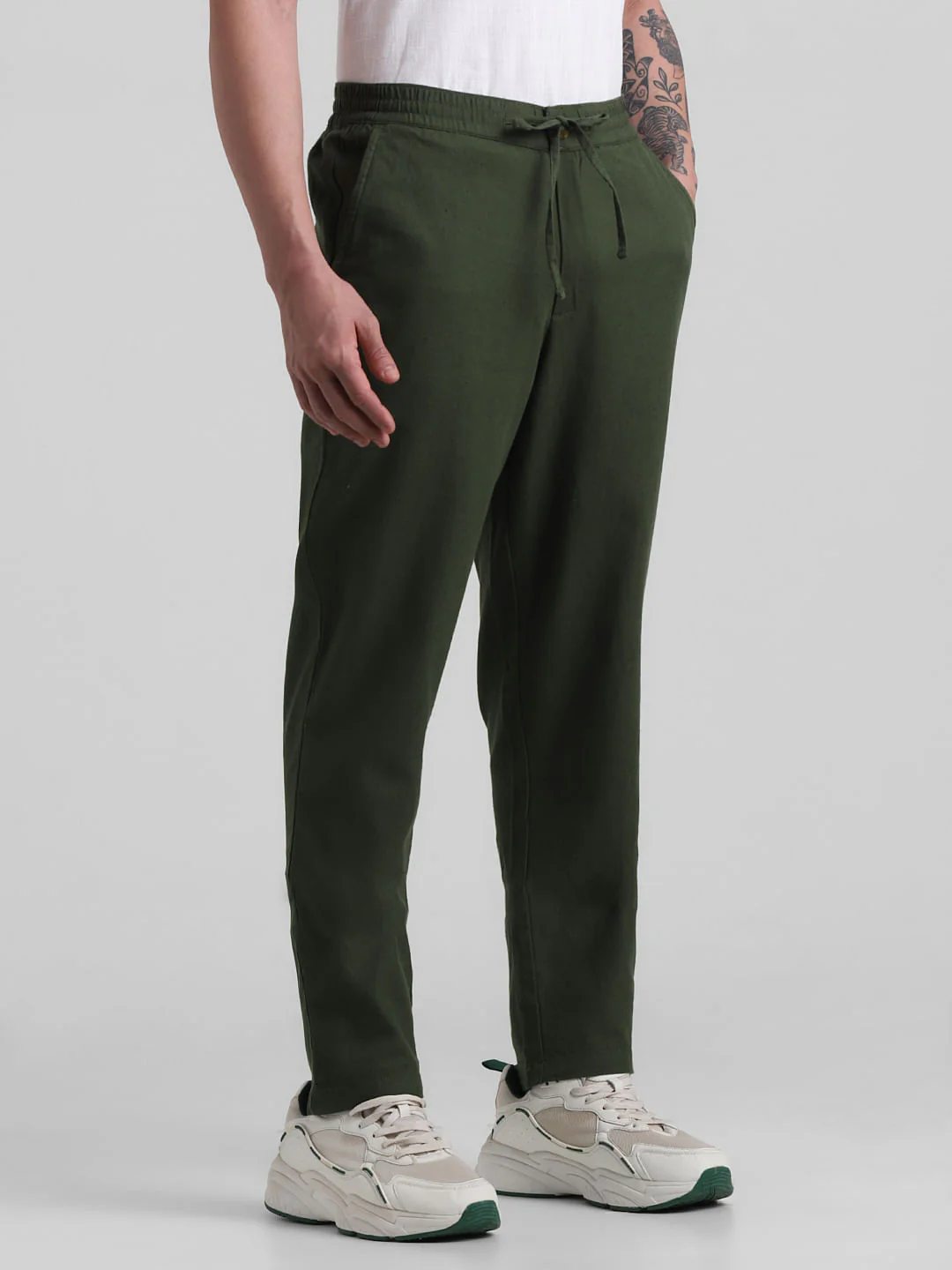 PRODUKT by JACK&JONES Dark Green Mid Rise Pants - Image 2