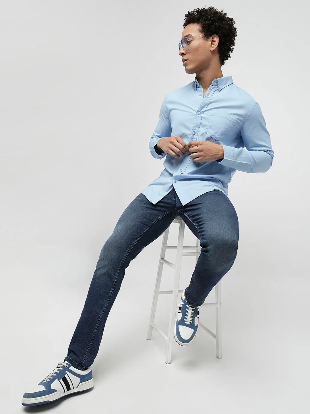 PRODUKT by JACK&JONES Blue Mid Rise Slim Jeans