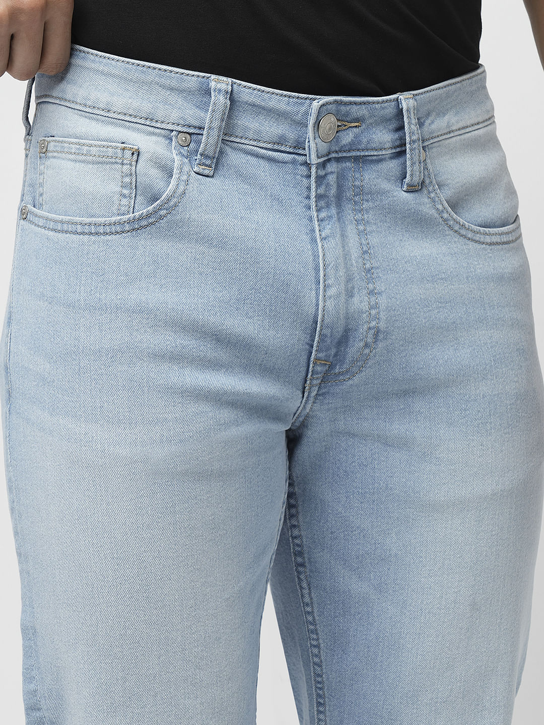 PRODUKT by JACK&JONES Light Blue Mid Rise Slim Jeans - Image 6