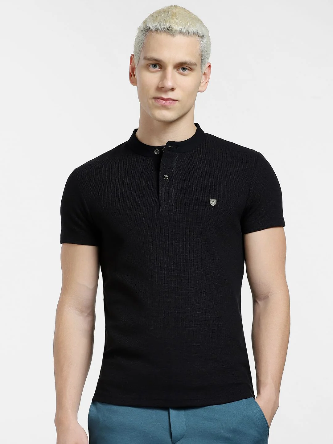Black Henley T-shirt - Image 2