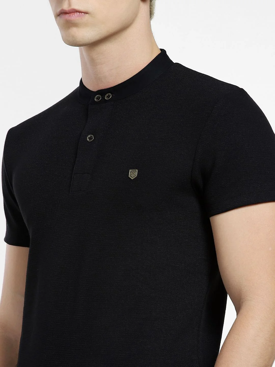 Black Henley T-shirt - Image 5
