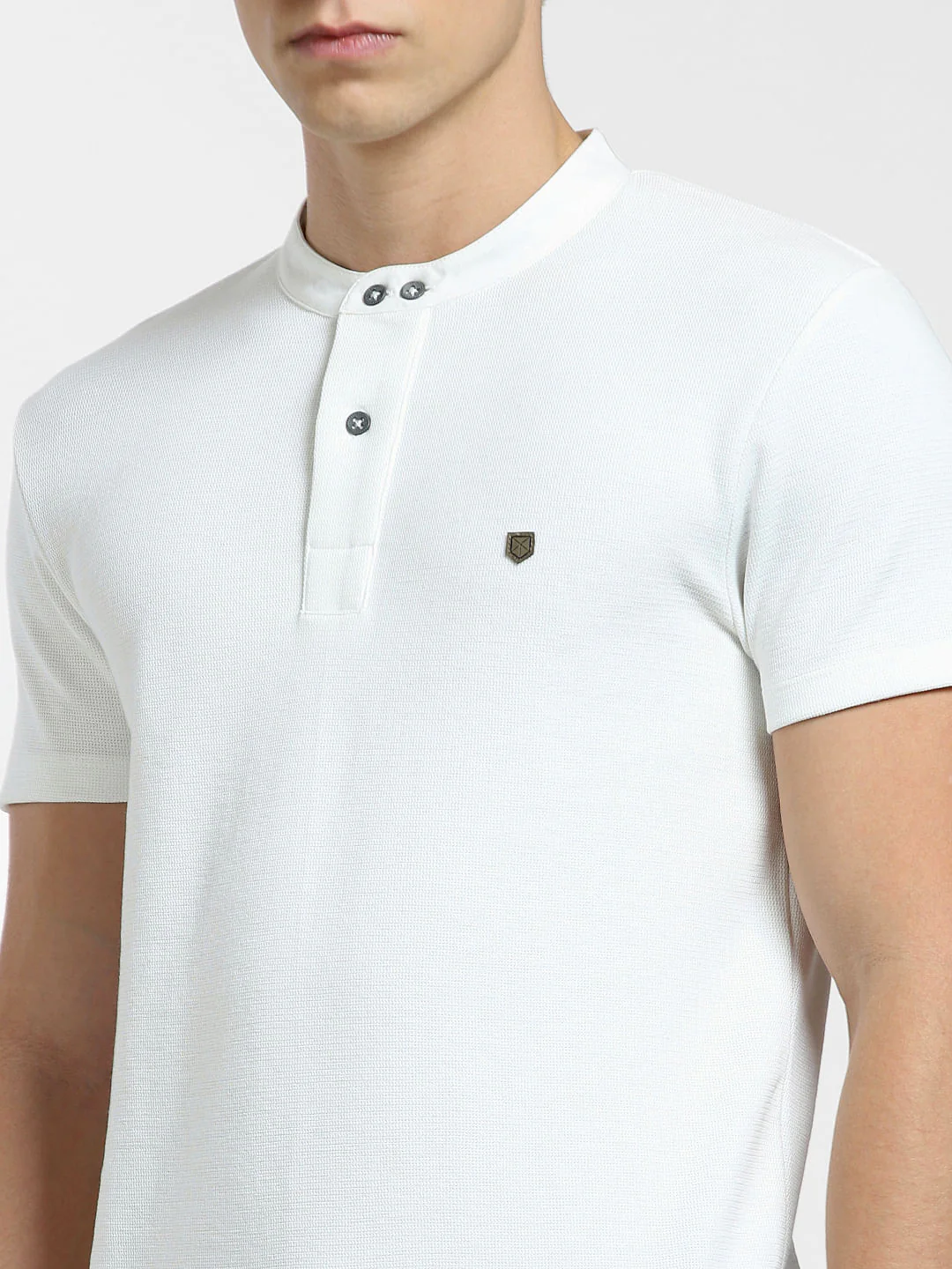 White Henley T-shirt - Image 5